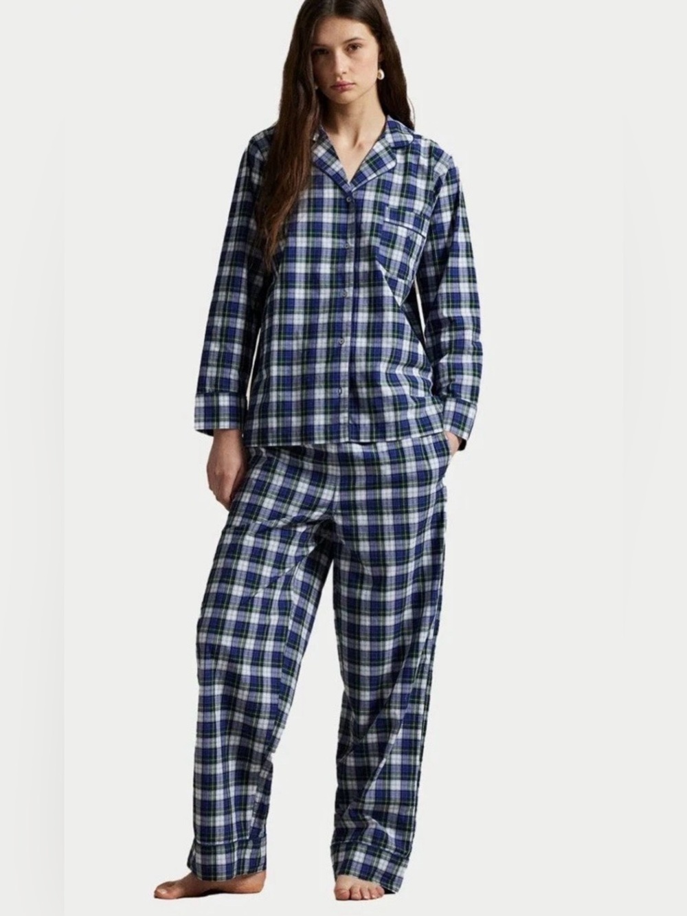 NWT Polo Ralph Lauren BALSAM TARTAN Blue/Green Madison Plaid Set Women's PONY
